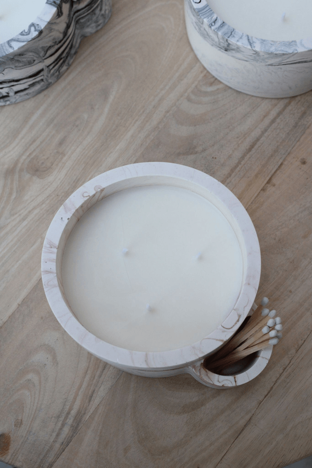 Bougie marbrée 